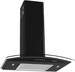 Coifa de Parede Vidro Curvo, Fogatti, Painel Mecânico, 60cm 4 e 5 Bocas, Black 220V