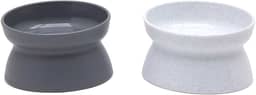 Kitty City, Tigela de comida elevada para gatos, alimentador para animais de estimação sem estress, Cinza, branco