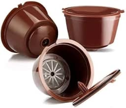 Cápsulas Reutilizável Regarregável Kit com 3 - Compatível para Cafeteiras Dolce Gusto - Filtro de café reaproveitável + Colher de Medida + Pincel de Limpeza, para uso Máquina de Café Dolce Gusto