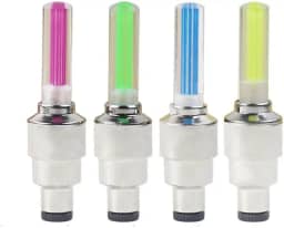 Kit de Luzes LED para Válvula de Pneu, 2 Unidades, Multicolorido, 60mm x 8mm, Iluminação Noturna para Bicicleta, Moto e Carro (Vermelho)