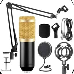 Kit Microfone Condensador Com Braço Articulado Locução Live Stream. Kit youtuber podcast Com Microfone Condensador Braço Articulado Locução Live Stream.