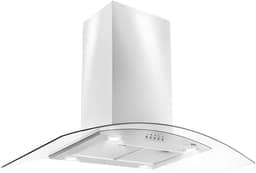 Coifa e Depurador de Ilha Eos 90cm Com Vidro Curvo Eco90iv Inox 220v