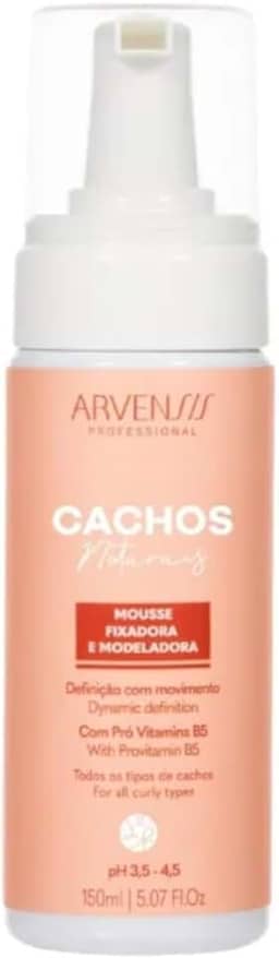 Mousse Fixador e Modelador Cachos Arvensis Light 150ml Definição Fitagem Difusor Reduz o Frizz