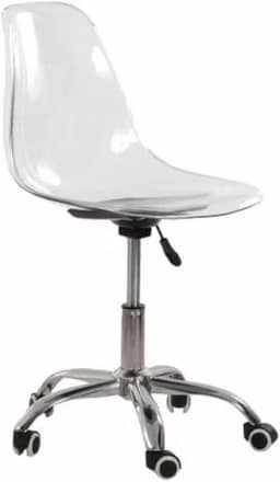 Cadeira Eames Transparente Empório Tiffany Office Cromada