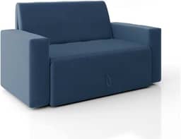 Sofá-cama 2 Lugares Pratik 5000 Mamflex Azul Suede