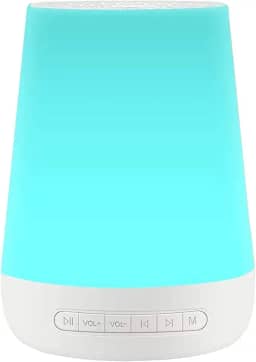 fengny Máquina de ruído branco de mesa Máquina de som para dormir de bebê Luzes noturnas coloridas 28 sons calmantes 30min/60min/90min temporizador bateria embutida com fone de ouvido de 3,5 mm