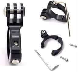 Suporte Preto Alumínio Guidão Moto Bike Compatível Gopro