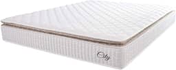 Colchão Casal Queen Molas Ensacadas City Pillow Top 158x198x23cm Branco/Bege Hellen - Suporta até 110kg por Pessoa