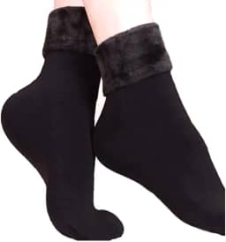 Kit 3 Meia Térmica Grossa Flanelada Fleece Inverno Frio Intenso Unissex (Preta)