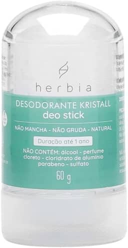 Desodorante Kristall Deo Stick 60G Natural E Vegano Herbia