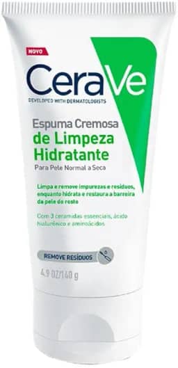 CeraVe, Espuma Cremosa de Limpeza Hidratante, com Ácido Hialurônico