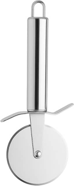 Cortador Faca Carretilha Pizza Massas Cabo Ergonômico Lâmina Profissional Aço Inox 21cm Utensílio Cozinha Premium