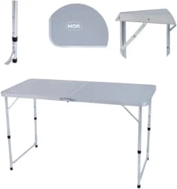 Mesa Dupla Mor Dobravel Compacta e Resistente Grande Para Camping e Festas