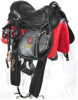 Sela Australiana Preta Em Gel Luxo Arreada Completa 16 Polegadas + Acessorios