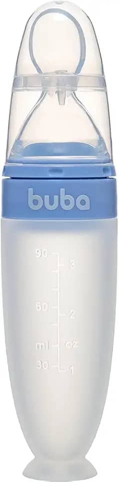 Buba, Colher Dosadora Em Silicone Com Ventosa Azul