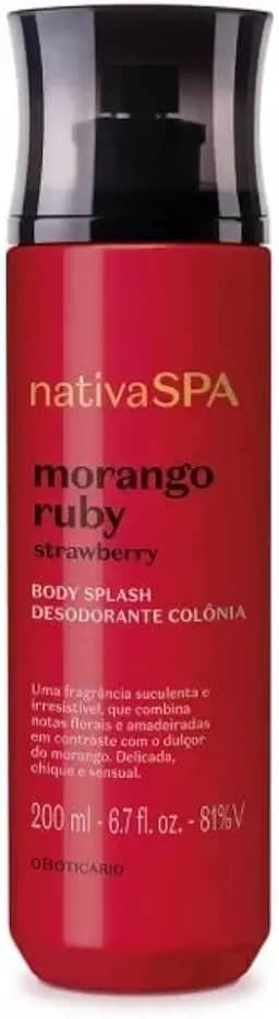 Body Splash Desodorante Colônia Nativa SPA Morango Ruby 200ml