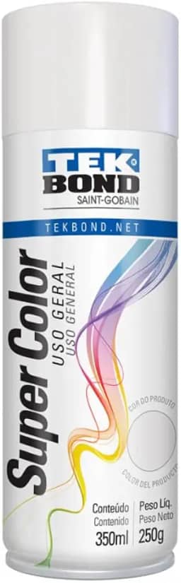 Tinta Spray Branco Brilhante Aerossol TekBond Uso Geral 350ml/250g