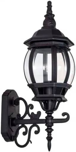 Arandela Colonial Externa Vintage Vidro e Alumínio Preto