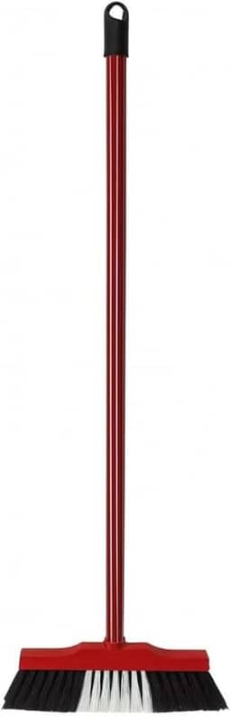 1 Vassoura de Pelo Sintético 30cm com Cabo e Base de Madeira – Leve, Resistente e Eficiente para Piso Liso – Ideal para Limpeza Doméstica Diária em Cozinha, Sala, Quarto e Ambientes Internos