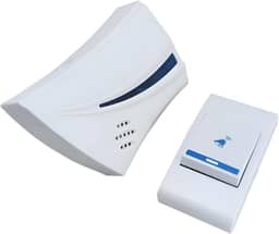 Campainha Sem Fio Residencial, Alcance Longo, Design Moderno, Branco e Azul,100m