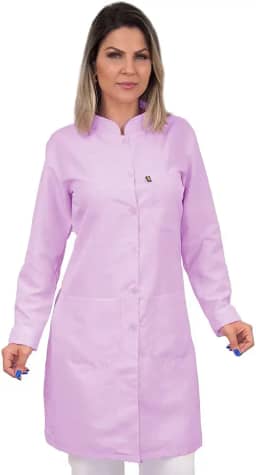 Jaleco feminino acinturado manga longa