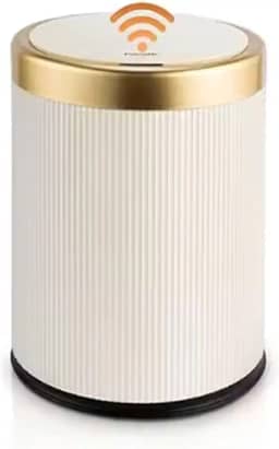 Lixeira com Tampa Inteligente Sensor Automático Aproximação, 10 Litros, Abertura sem Toque, 27,5 x 23,5 cm (Branco)