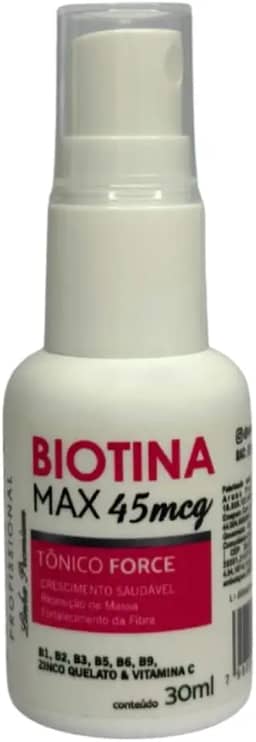 Tônico Force Biotina Max 30ml – Fortalece e Auxilia o Crescimento de Cabelos e Sobrancelhas
