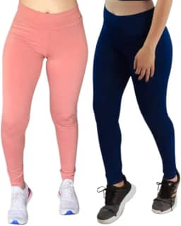 KIT 2 Leggings Fitness Academia Suplex Lisa G