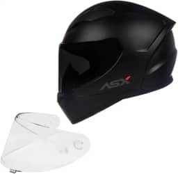 Kit Capacete Masculino Feminino Asx City Preto Fosco Viseira Fume