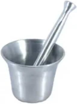 Pilão com Socador de Alumínio para Alho, Temperos e Condimentos, 2 Peças