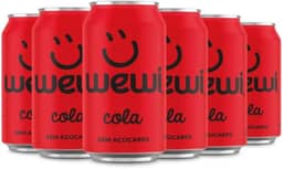 Refrigerante Wewi Cola Natural Zero Açúcar 350ml pacote com 6 unidades