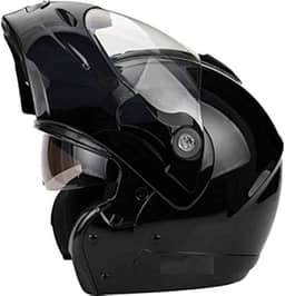 Capacete de Moto Mixs MX Captiva Route Brilhante Com Viseira Interna Solar Óculos de Sol Articulado Escamoteável Robocop Cinza Com Cinza