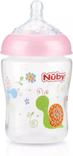 Mamadeira Anticólica 270ml Bico Anatômico | BPA Free 0-12M | Boca Larga Fácil Limpeza | Rosa