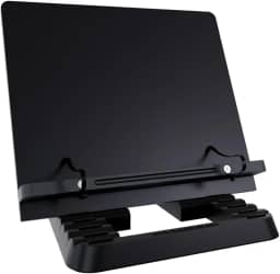 Marca Fácil Suporte para Livro e Notebook Resistente Ergonômico Durável Leve Portátil 19 Níveis de Ajuste com Prendedores de Páginas Preto M05