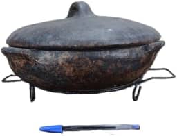 Moquequeira Panela Barro Antiga Já Curada 34x21cm 4,3 Kg