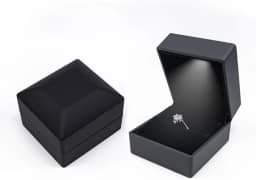 Caixa De Presente Colar Anel Com Pingente De LED de luxo, Caixa De Joias De Veludo Organizador Para Pedido De Casamento, Casamento, Aniversário, Dia Dos Namorados