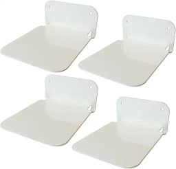 Kit com 4 Prateleiras Suporte Invisível Oculta Para Livros Parede Metal Branca Reforçada