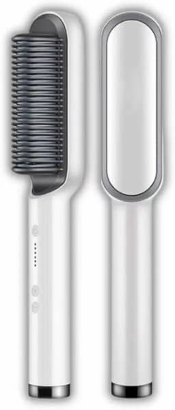 Escova Alisadora 3 em 1 Bivolt – Tecnologia de Íons | Para Todos os Tipos de Cabelo, Antifrizz e Modeladora Rápida