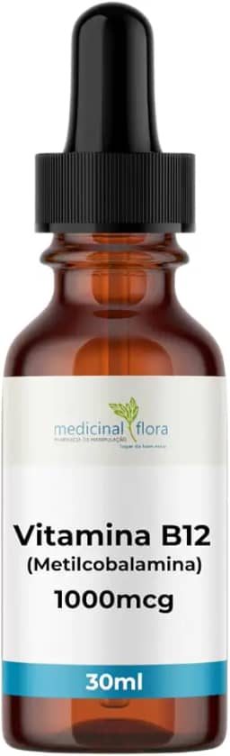 Vitamina B12 Metilcobalamina 1000mcg Sublingual Morango - 30ml