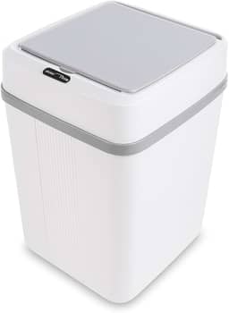Lixeira Elétrica com Sensor 12 L Branca – Tampa Antiodor, Lixeira Moderna para Banheiro, Cozinha e Escritório, Abertura Sem Toque, Design Compacto e Higiênico