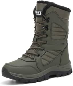 Botas de neve femininas impermeáveis com cadarço de inverno confortáveis e forradas com pele leve antiderrapante plataforma cano médio para viagens e trabalho