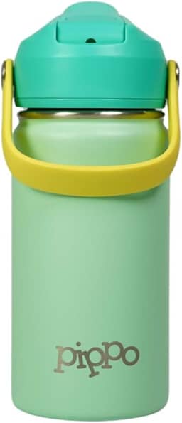 Pippo | Garrafa Térmica Infantil Criança Aço Inox Parede Dupla Menino Menina Para Bebidas Quentes e Frias e Livre de BPA (Verde)