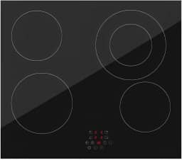 Cooktop Elétrico 4 Bocas 60cm Preto Vidro Temperado Controle Deslizante 220-240V