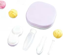 Estojo para lentes de contato com espelho, estojo de contato de viagem com kit de ferramentas de remoção e frasco de solução, mini caixa de armazenamento de lentes de contato para viagens, casa