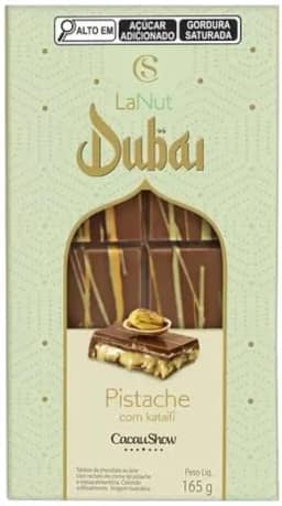 Barra Tablete Lanut Pistache Dubai Kataifi 165g Cacau Show