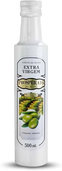 Azeite De Oliva Extra Virgem Premium Arbequina E Arbosana Prosperato 500Ml, Azeite Extravirgem De Oliva (Arbequina E Arbosana), Amarelo, Frutado Maduro Suave, Leve Amargor E Picância, Delicado E Vers