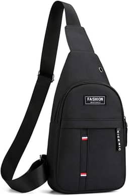 Mochila tiracolo masculina para viagem ao ar livre esportiva mochila tiracolo (Preto)