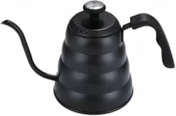 Chaleira Inox Longo Bico Fino de Ganso Com Alça (Preto Fosco, 1200ML COM TERMÔMETRO)