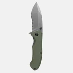 Canivete Tático Cuvier Invictus Lâmina D2 Tanto Point 8cm, Cabo G10, Sistema Spring Assisted, 174g (Verde)