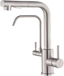 YESOP Torneira De Bancada Cozinha P/filtro Gourmet Pia Extensível Acabamento Escovado Cor Prateado